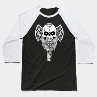 Viking Skull Axe Head Baseball T-Shirt